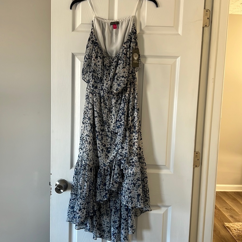 Vince Camuto elegant steel blue dress, size XS